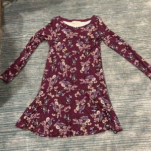Long sleeved, purple floral Loft dress